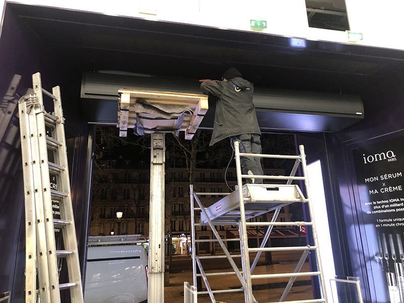 Installation du rideau d'air chaud avec Airkalia