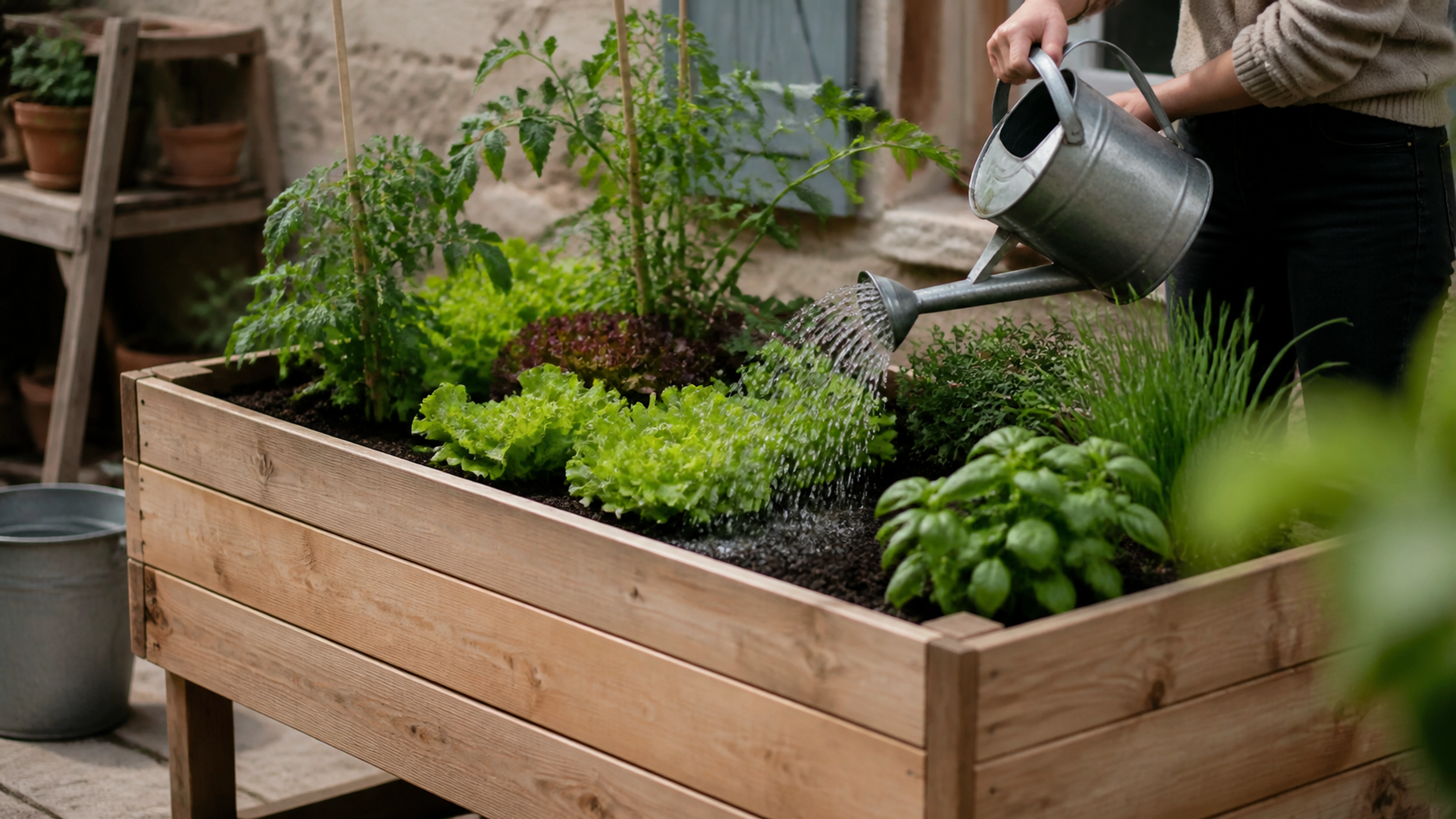 Illustration éditoriale pour l’article « Réussir votre culture en bac hors sol pour un potager sain »