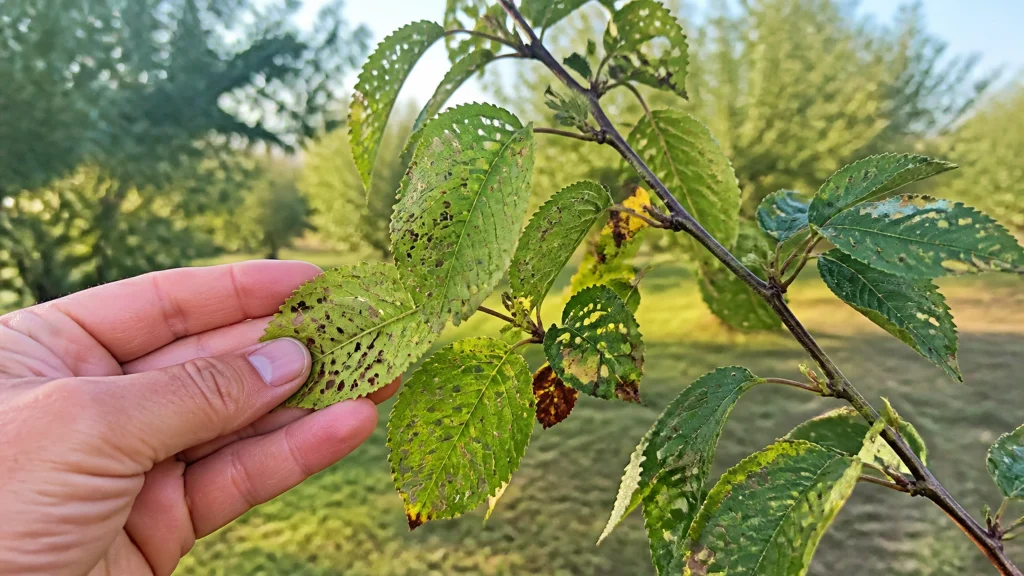 Illustration éditoriale pour l’article « Cerisier aux feuilles trouées : stopper la criblure »